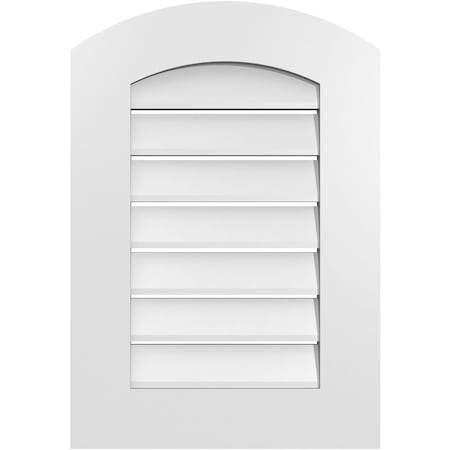 Ekena Millwork Arch Top Surface Mount PVC Gable Vent: Non-Functional, w/ 3-1/2"W x 1"P Standard Frame, 18"W x 24"H GVPAR18X2401SN